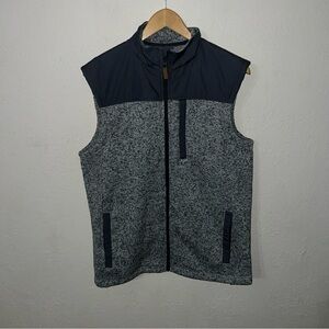 George men's full-zip heather gray sweater fleece vest Size Medium.